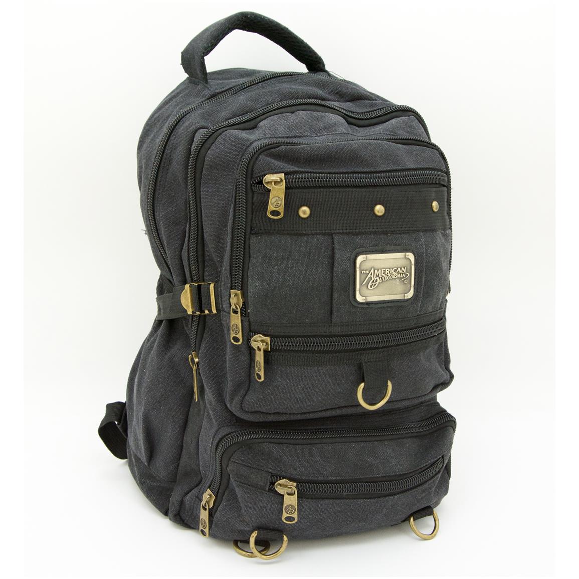 American Outdoorsman Canvas Backpack 622055, Purses & Handbags at