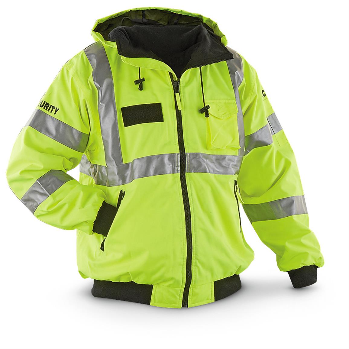 Hi-vis Fleeced-lined Security Jacket - 622303, Insulated Military ...