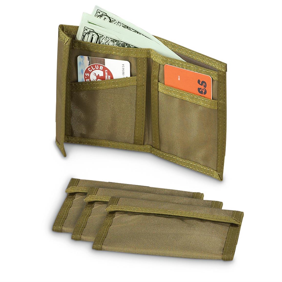 4 Military-style Folding Nylon Wallets - 622305, Personal Accessories ...
