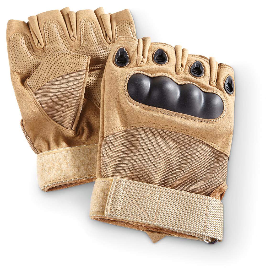 HQ ISSUE Fingerless Hard Knuckle Gloves 622790, Tactical Clothing at