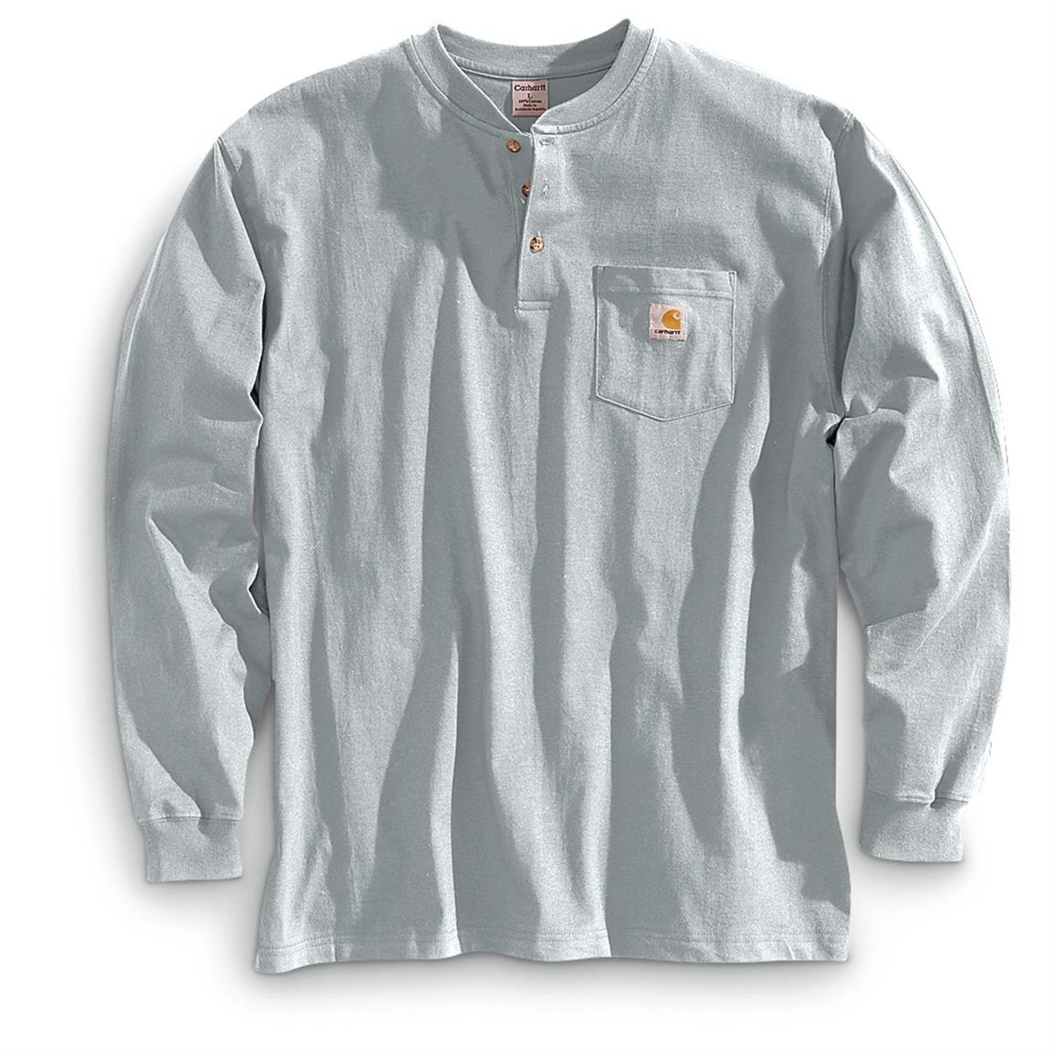Carhartt Loose Fit Heavyweight Long-Sleeve Pocket Henley - Heather Gray