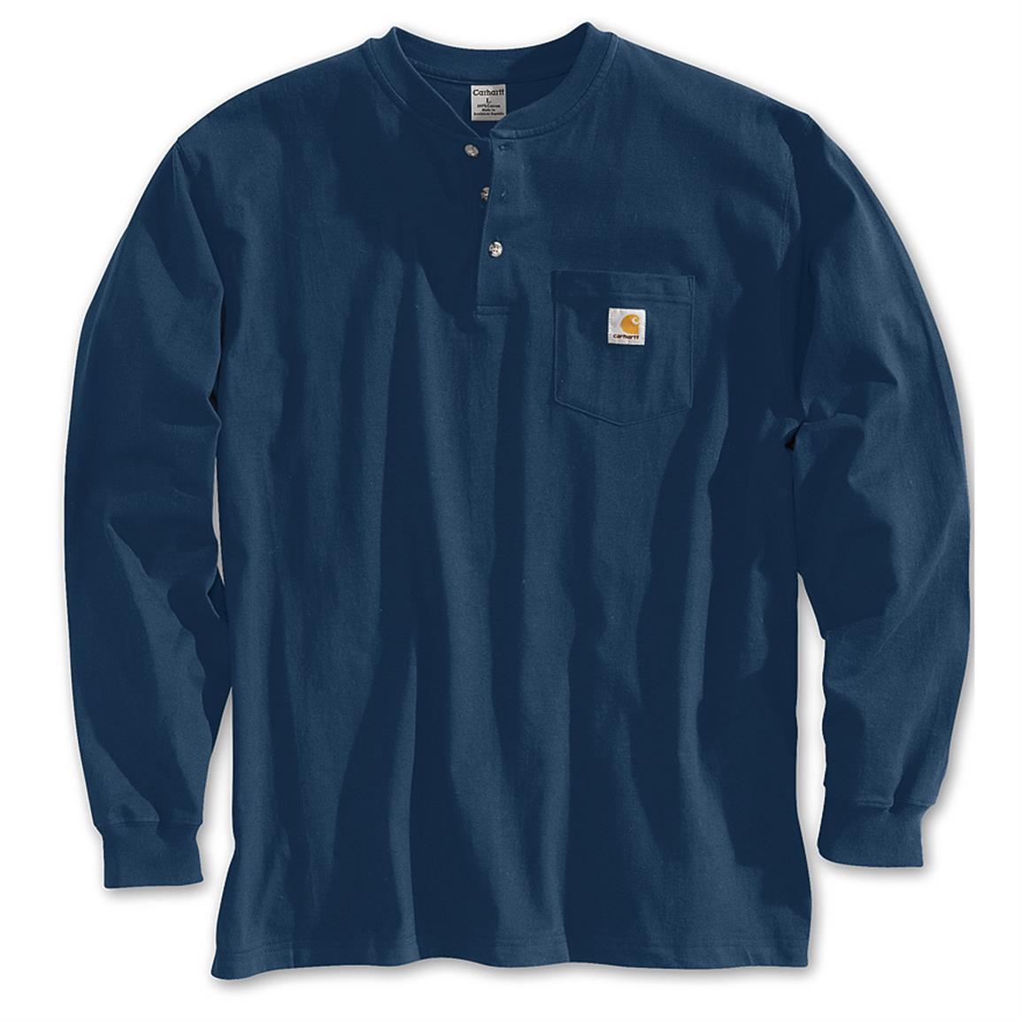 Carhartt Men's Pocket Long-Sleeve Henley Shirt - 623525, T-Shirts at ...