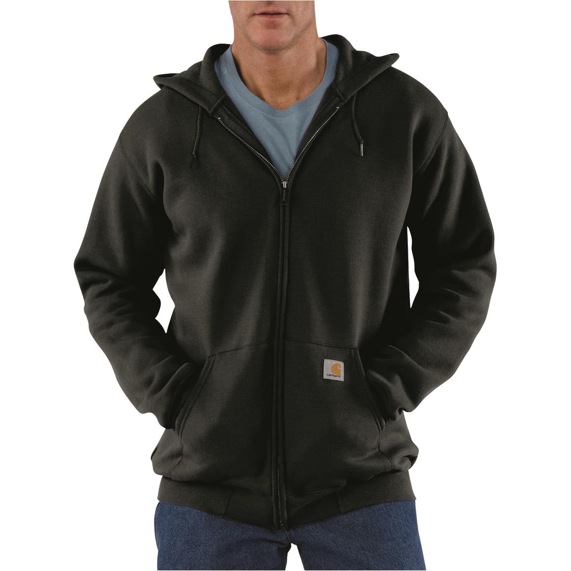 Carhartt Men's Midweight Hooded Zip Front Sweatshirt, Black