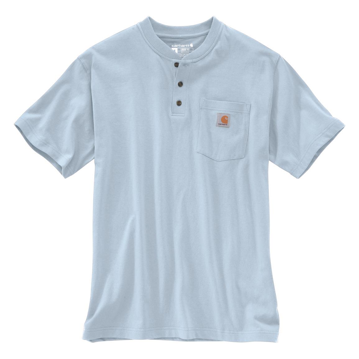 Carhartt Men's Workwear Short-sleeve Pocket Henley Shirt, Moonstone