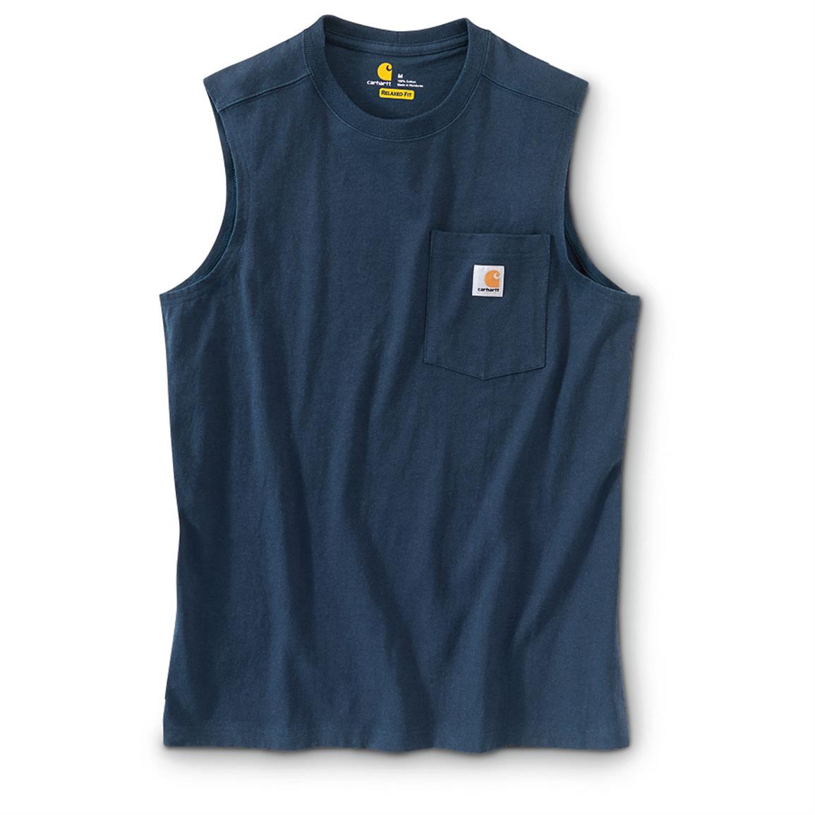 Carhartt Men's Workwear Pocket Sleeveless Shirt, Navy