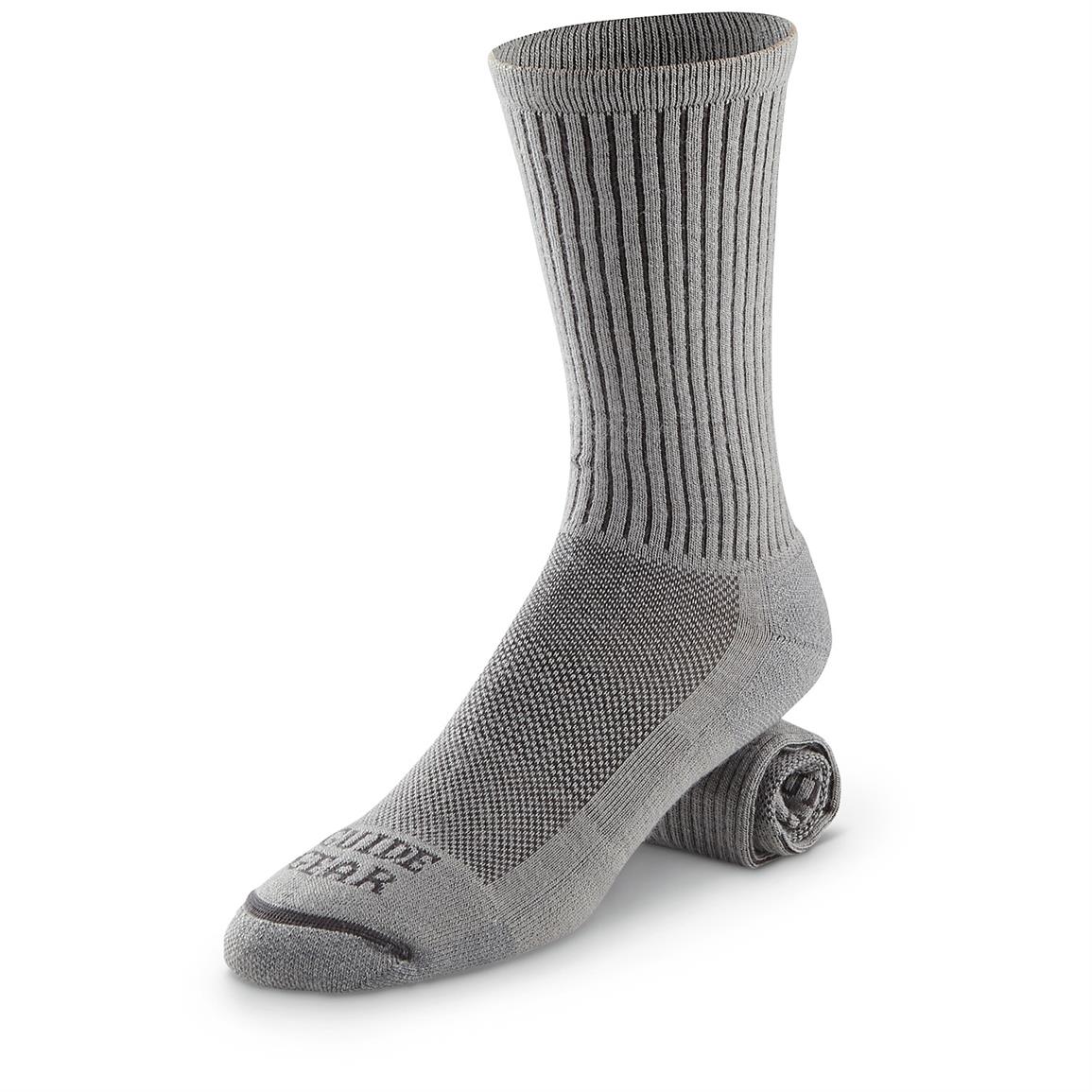 Guide Gear Lifetime Lightweight Socks with NanoGLIDE, Gray
