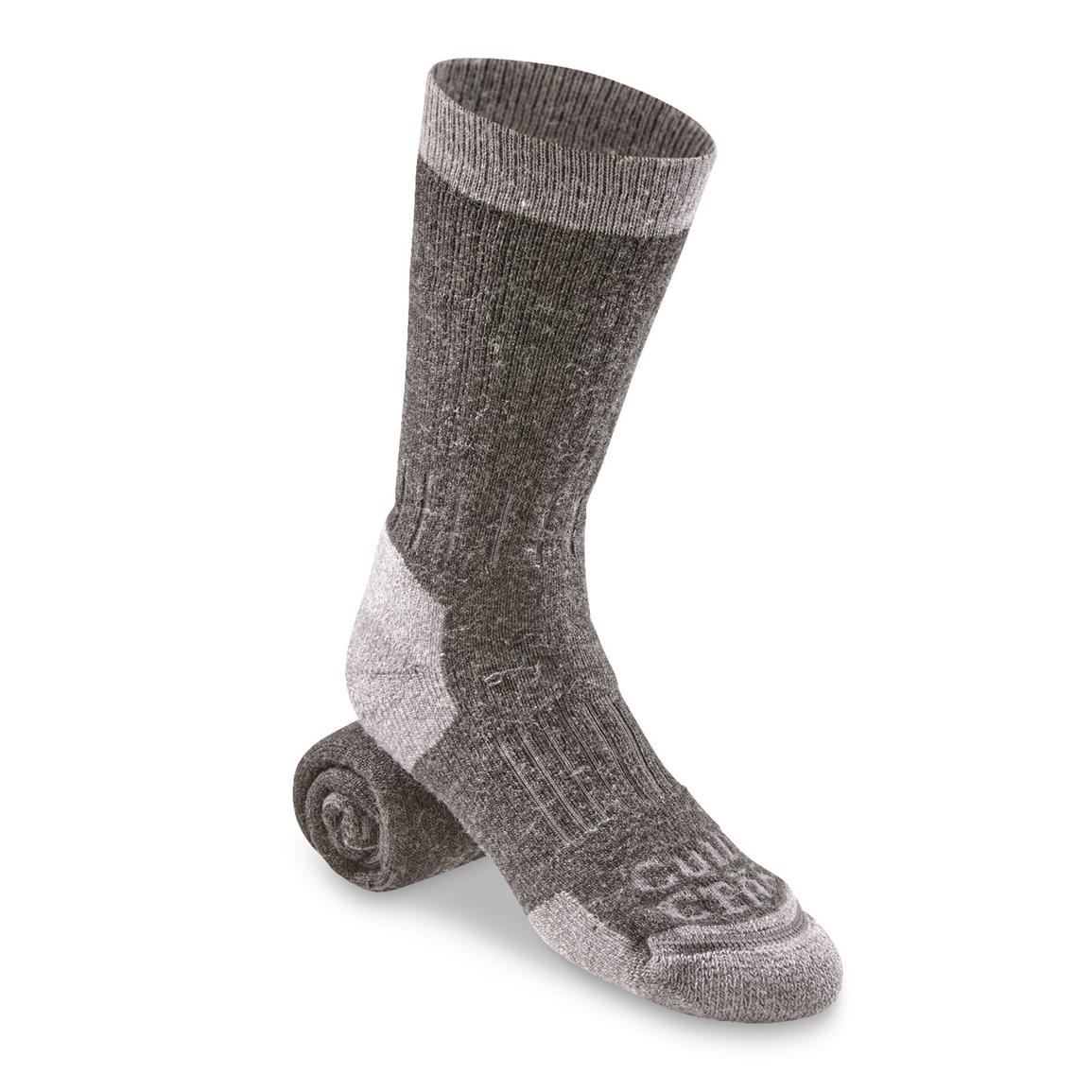 Guide Gear Lifetime Midweight Crew Socks, Charcoal, Gray