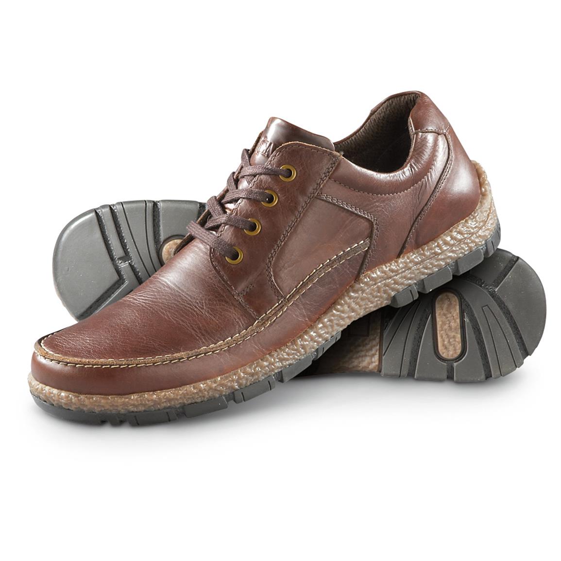 mens brown leather casual shoes