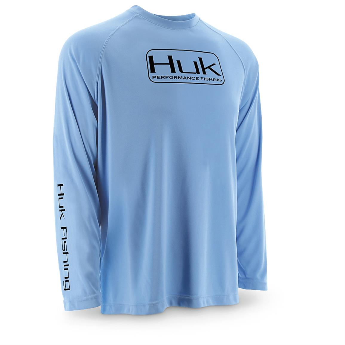 Huk Performance Logo Raglan Long-sleeved Shirt - 625818, Shirts & Polos ...