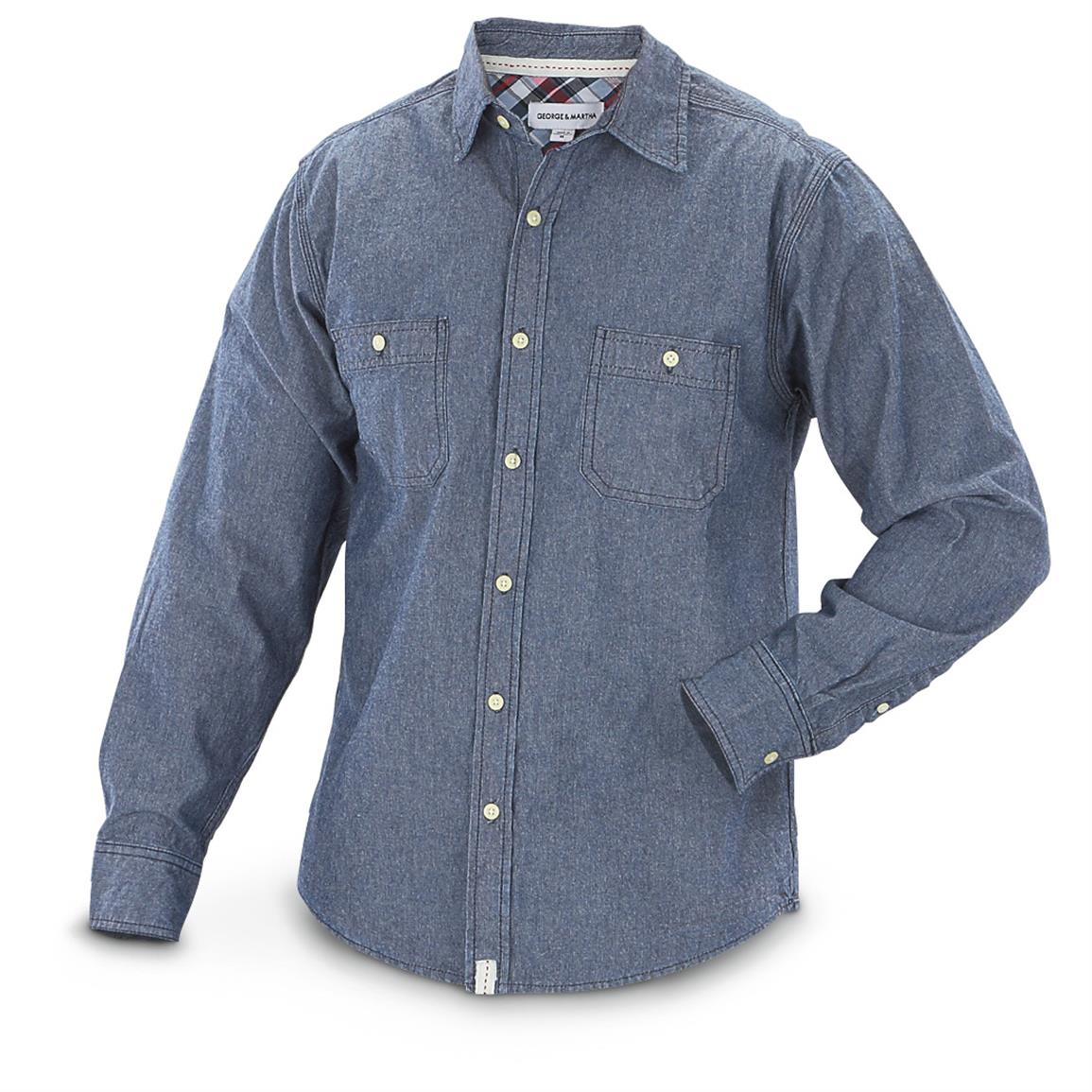 2-Pk. G & M Long-sleeved Two-pocket Denim Shirts - 627222, Shirts ...