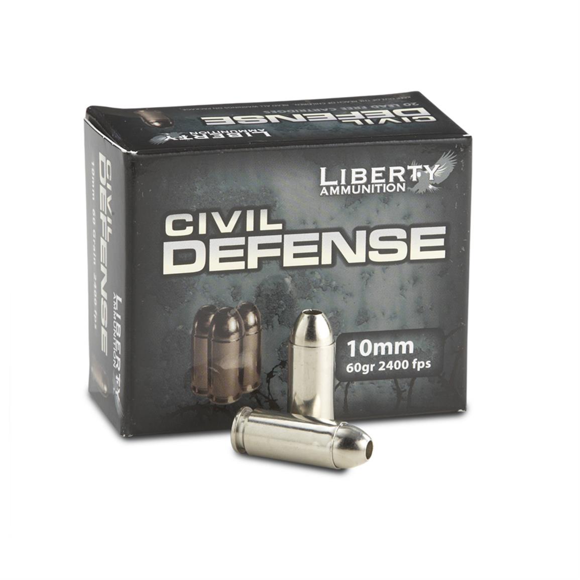 20 rounds of Liberty 10mm 60 Grain HP Ammo