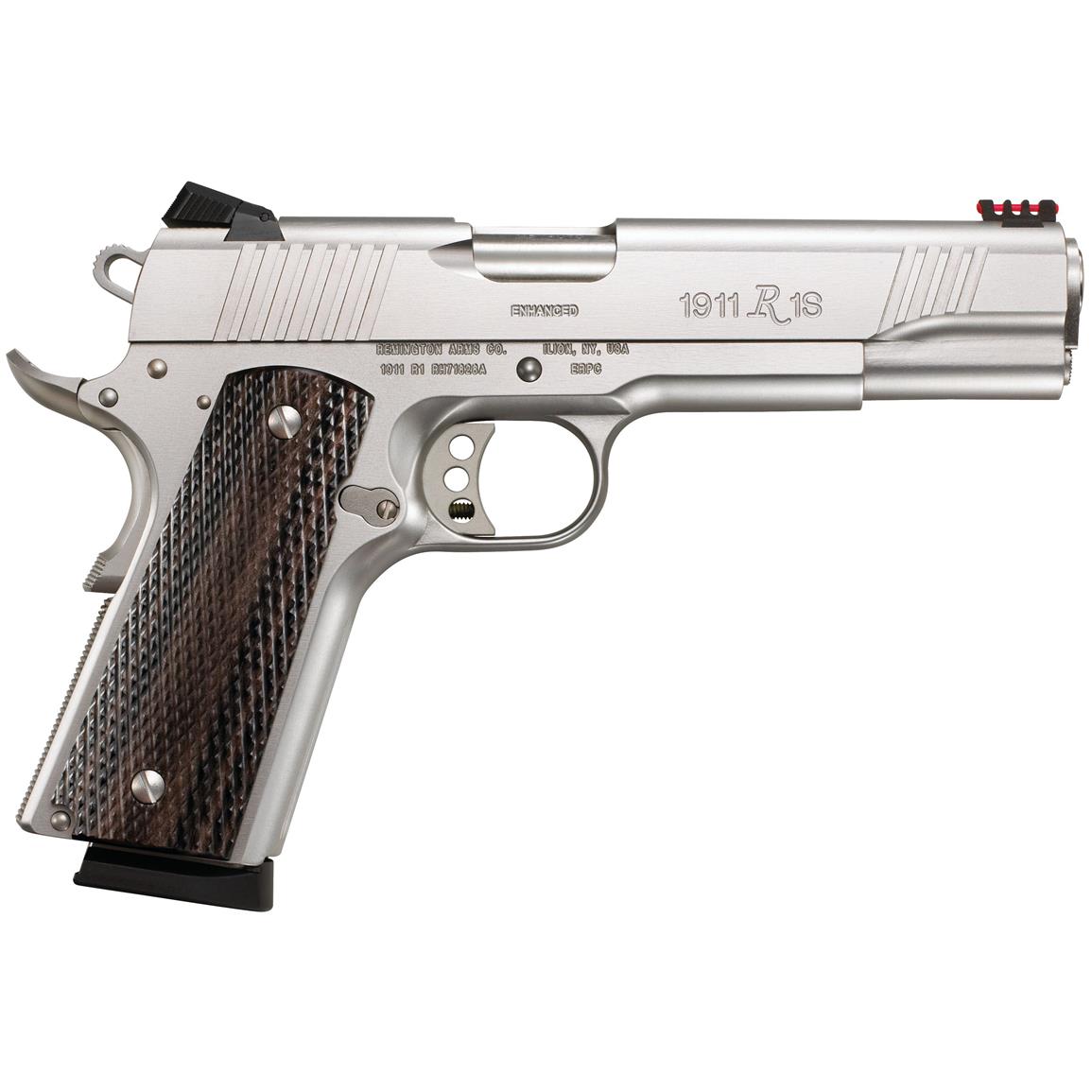 Remington Model 1911 R1 Enhanced Semi Automatic 45 Acp Stainless Steel Finish 8 Round 4061