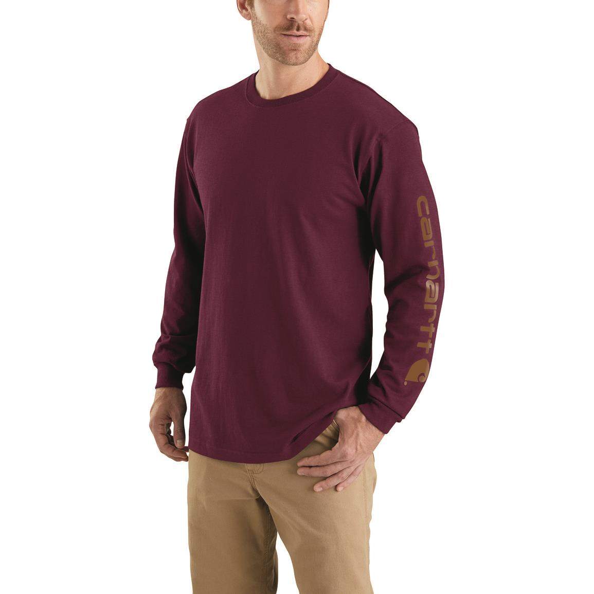 Carhartt Men's Workwear Long-sleeve Graphic Logo Shirt., Port