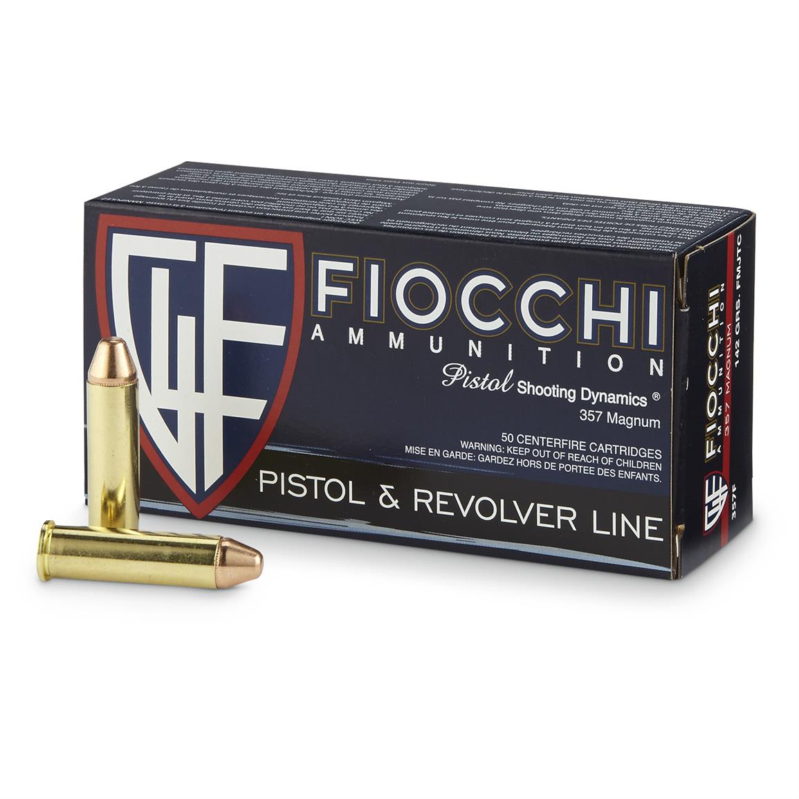 500 rounds Fiocchi .357 Mag FMJTC 142 Grain Ammo