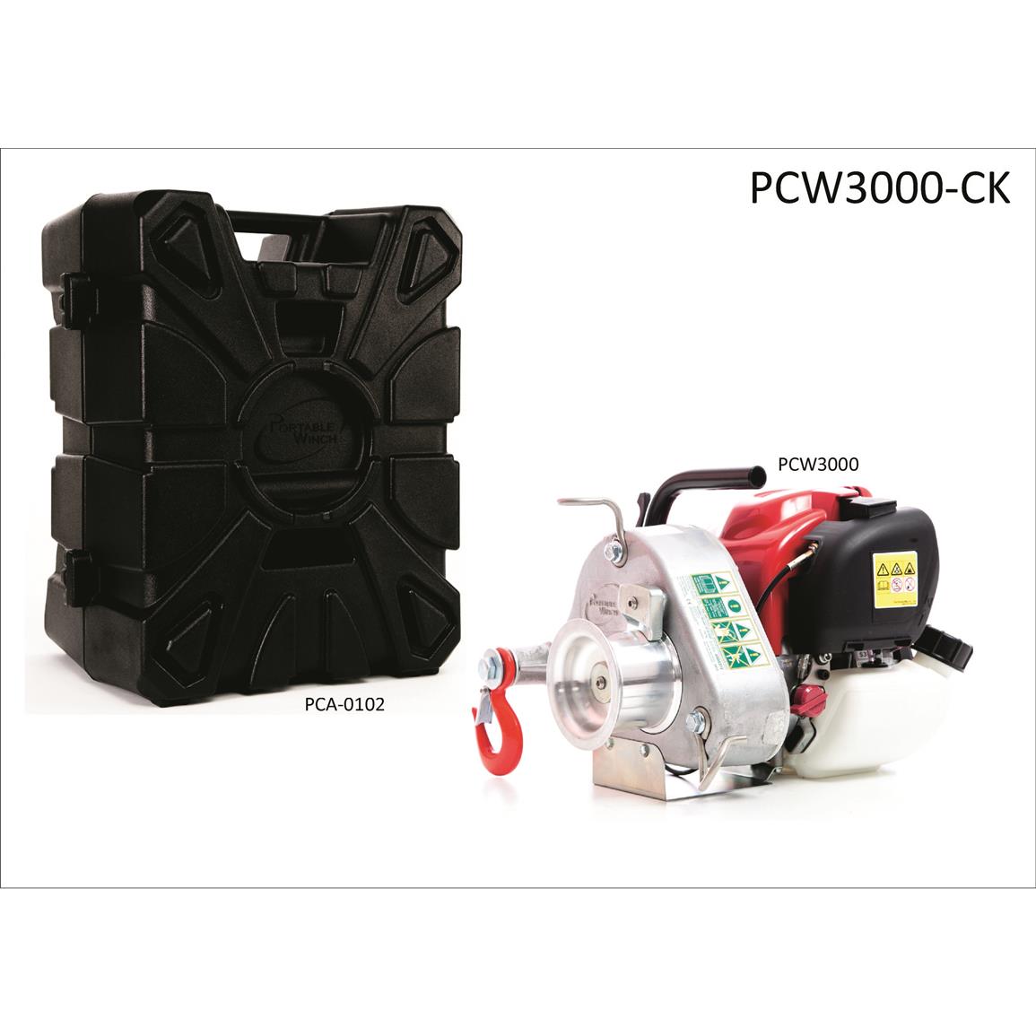 Portable Winch Co. PCW3000-CK 1500-lb. Gas-powered Portable Capstan Winch with Transport Case