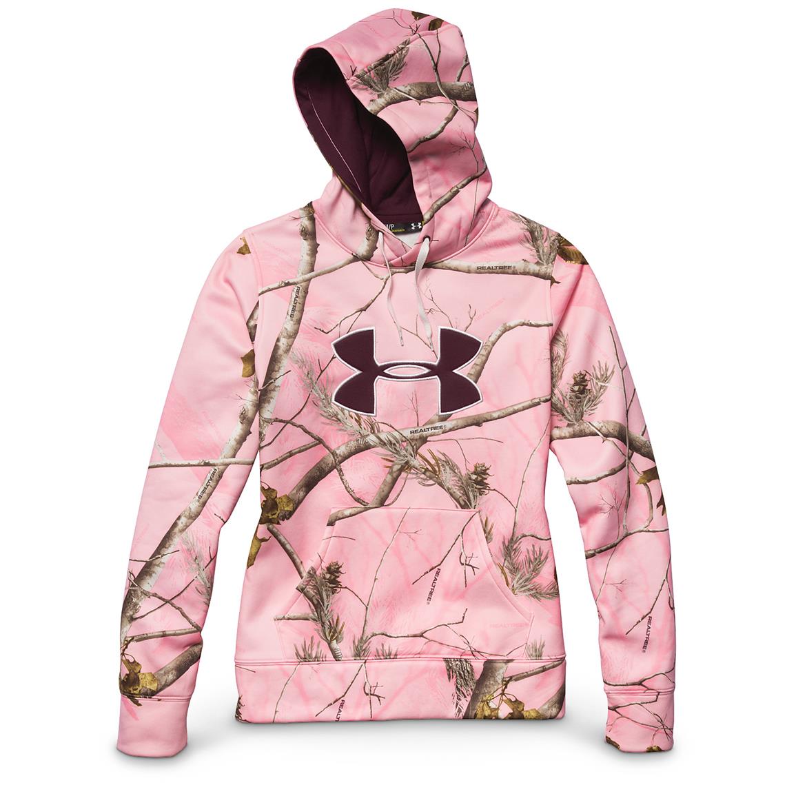 pink camouflage under armour hoodie