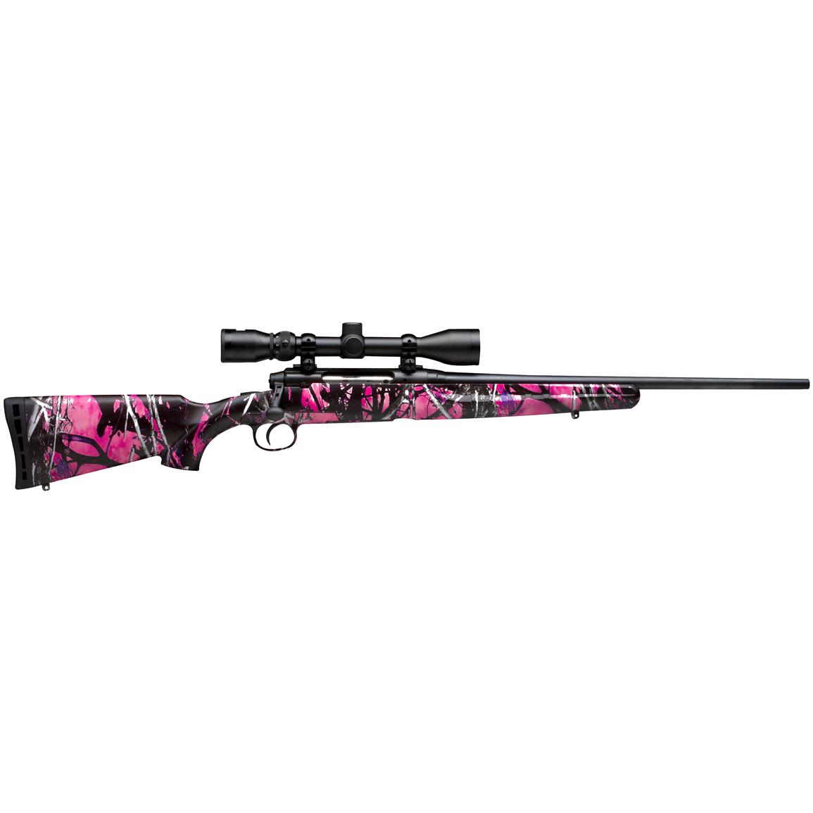 Youth Savage Axis XP Muddy Girl, Bolt Action, .243 Winchester, 20&quot; Barrel, Bushnell Scope, 4 Rounds