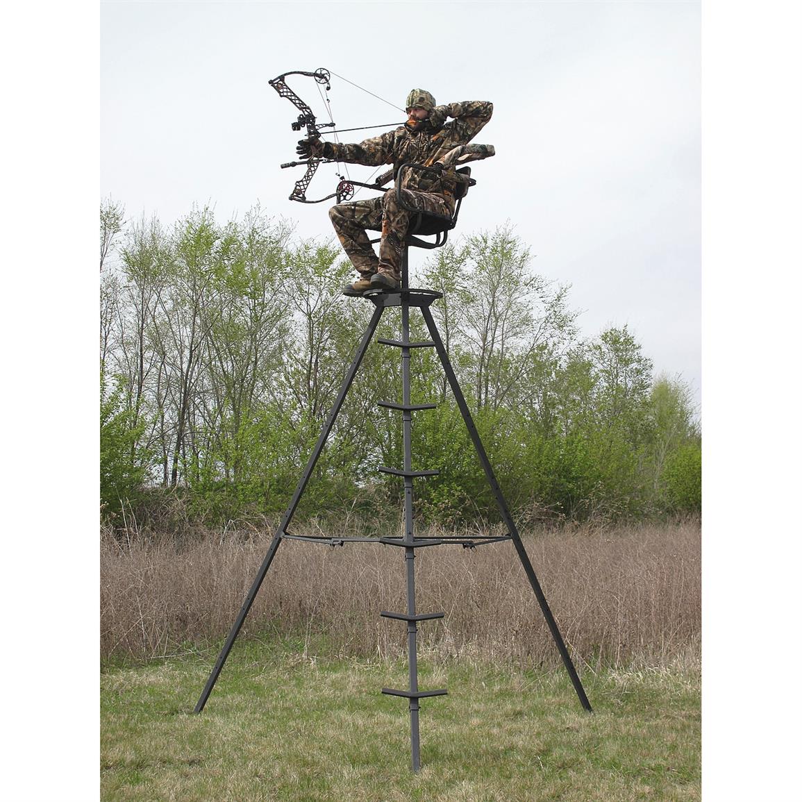 Sniper Deluxe Sentinal 13' Swivel Tripod Stand - 637201, Tower & Tripod ...