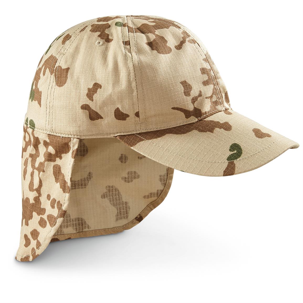 2-Pk. Mil-Tec Caps with Neck Flap, Tropical Camo - 637523, Tactical ...