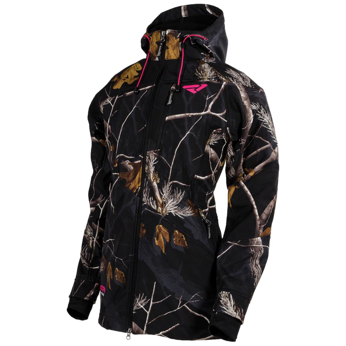 Women's FXR Entice Extra Waterproof Realtree AP Black Softshell Hooded ...