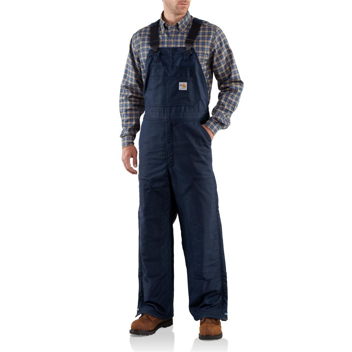Carhartt Flame-resistant Quilt-lined Bib Overalls - 637612, Insulated ...