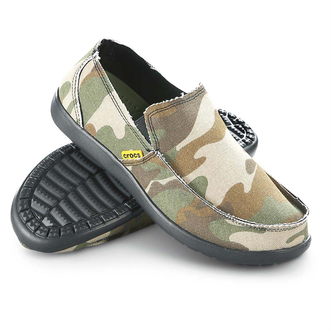 Crocs Santa Cruz Slip-on Shoes, Camo Green - 637625, Casual Shoes at ...