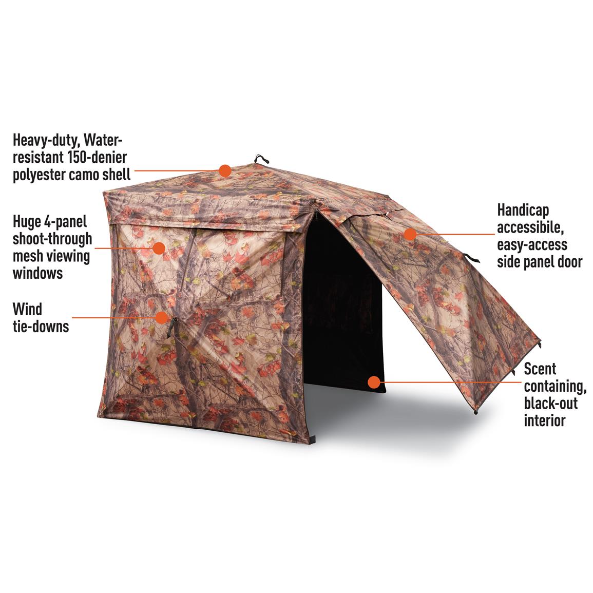 Guide Gear Deluxe 5-Hub Ground Blind - 637831, Ground Blinds at ...