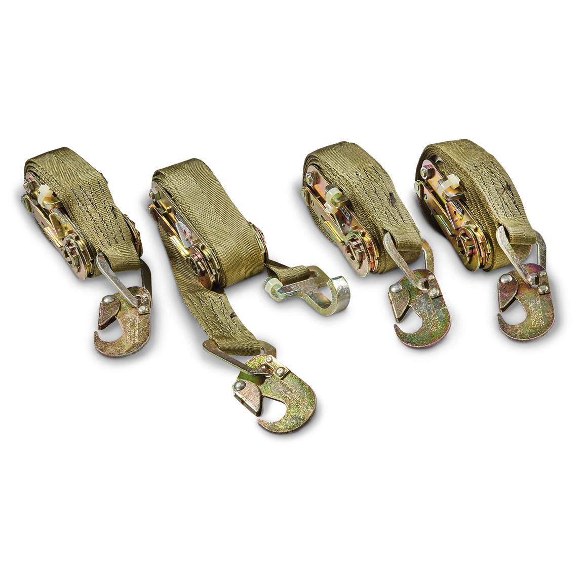 U.S. Military Surplus Ratchet Straps, New, 4 pack 640065, Straps