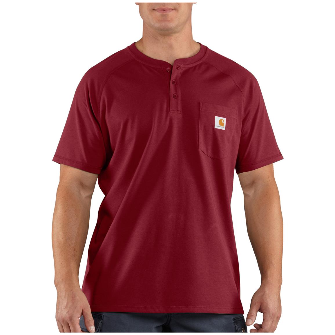 2-pk. Carhartt Force Short-sleeved Henley Shirts - 640219, T-Shirts at ...