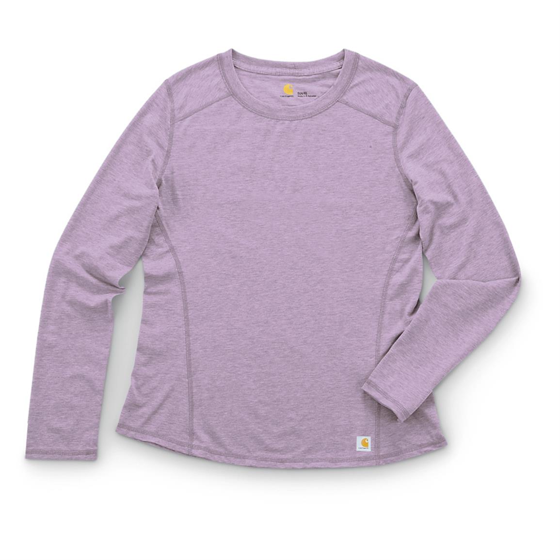 Carhartt Women's Force Crewneck Long-Sleeve T-Shirt, Purple Sage Heather