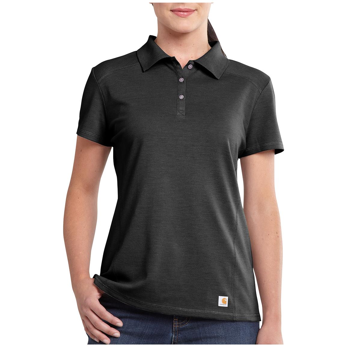 dark grey polo shirt womens