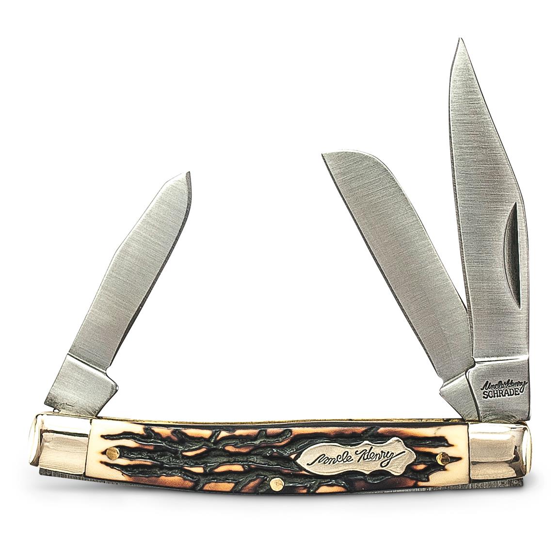 Schrade Uncle Henry Limited Edition Folding Knife Gift Tin Set, 3 Piece
