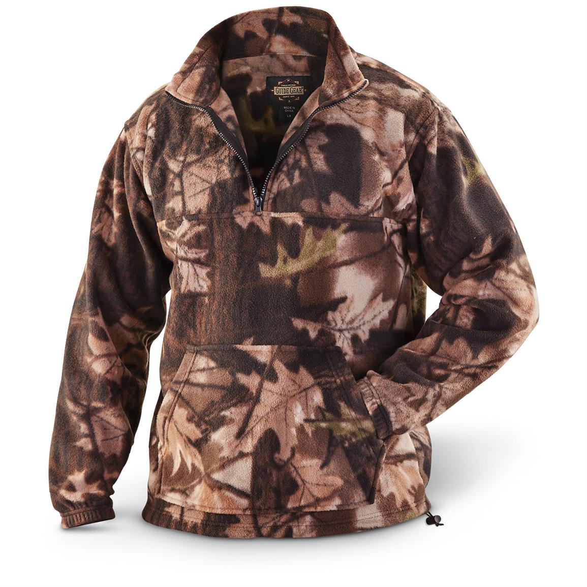 fleece camo pullover