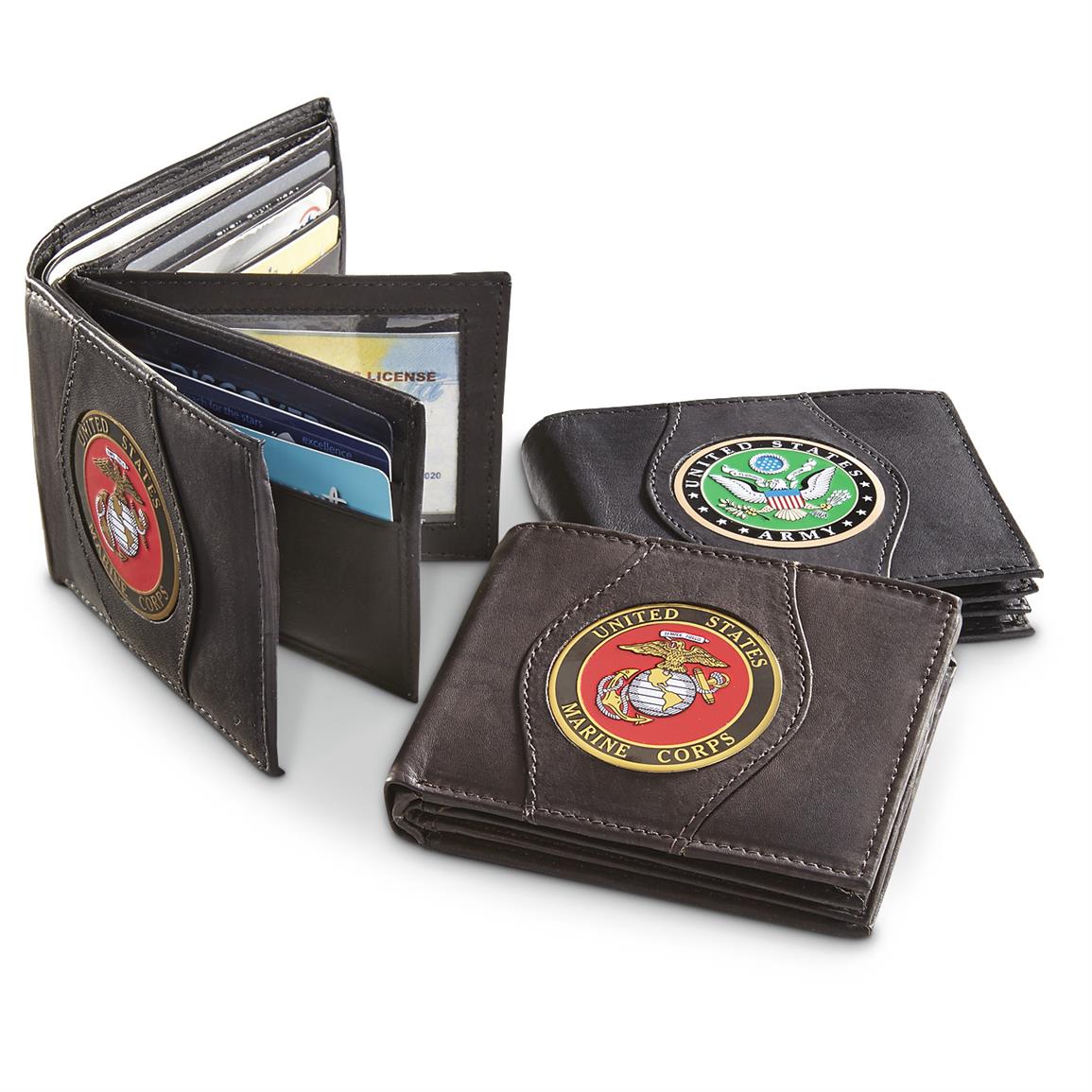 Leather Wallet with Military Medallion - 640705, Wallets at Sportsman's ...