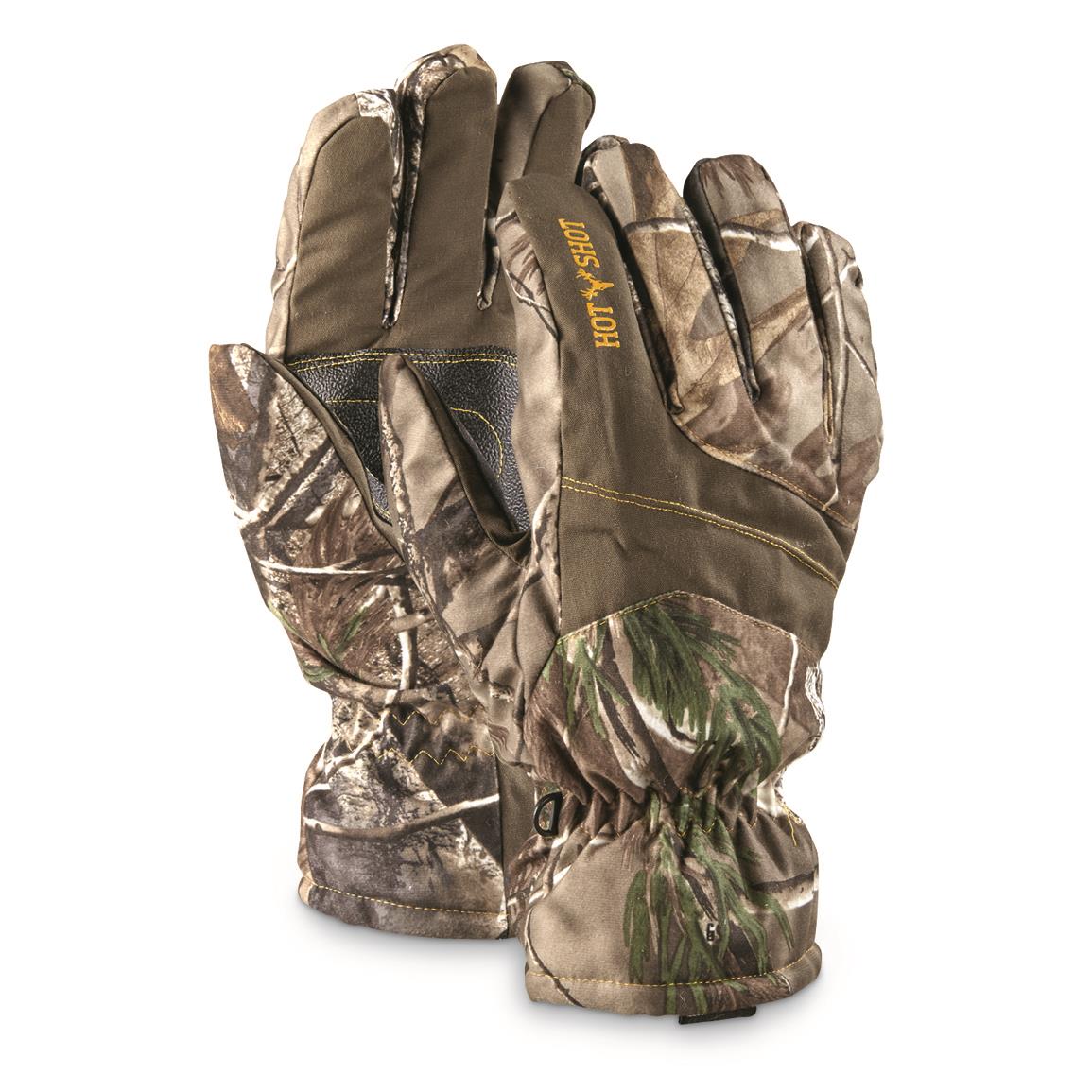 Hot Shot Men's Camo Hunting Gloves, Waterproof, 2 Pack - 641131, Gloves ...