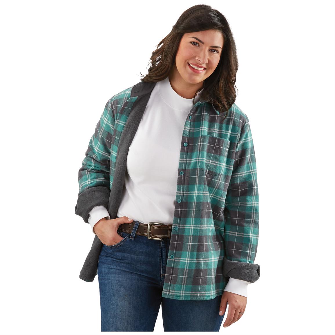 Guide Gear Women's Fleece-Lined Flannel Shirt - 641433 ...