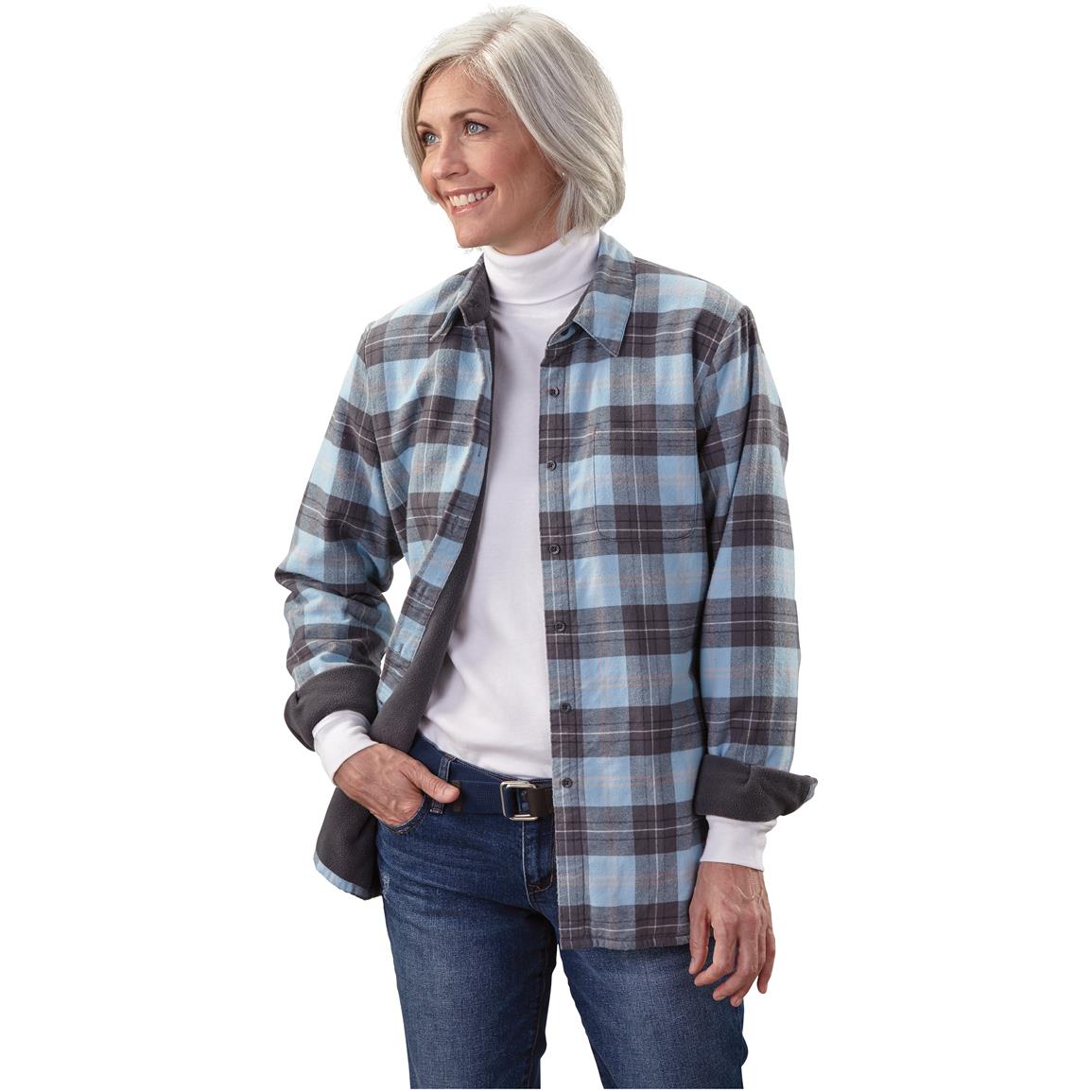 Guide Gear Womens Fleece-Lined Flannel Shirt - 604723, Shirts