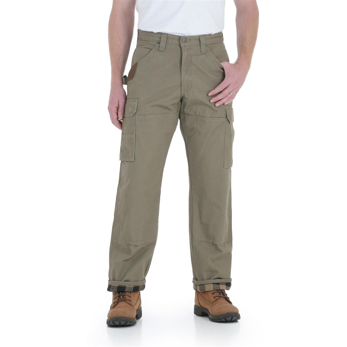 Wrangler Riggs Workwear Men's Flannel-Lined Ripstop Cargo Pants ...