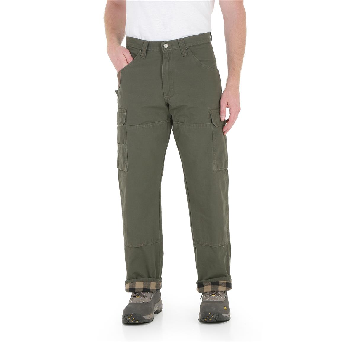 Wrangler Riggs Workwear Men's Flannel-Lined Ripstop Cargo Pants ...
