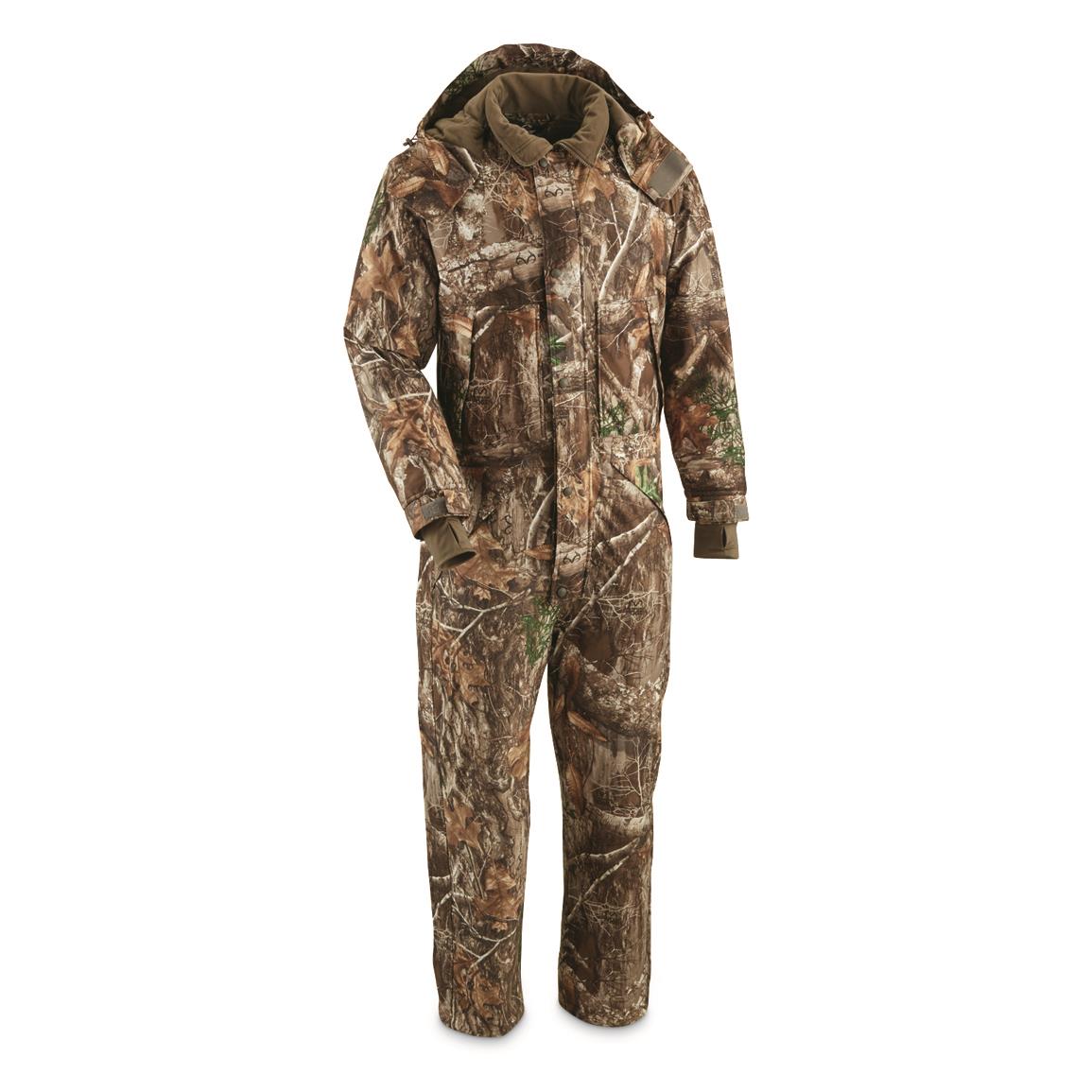 Guide Gear Men's Guide Dry Waterproof Insulated Hunting Coveralls, Realtree EDGE™