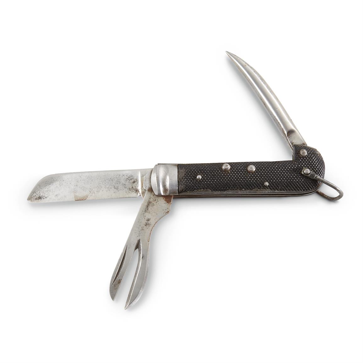 Used Belgian Military Surplus Mariners Knife with Knot Spike 642838