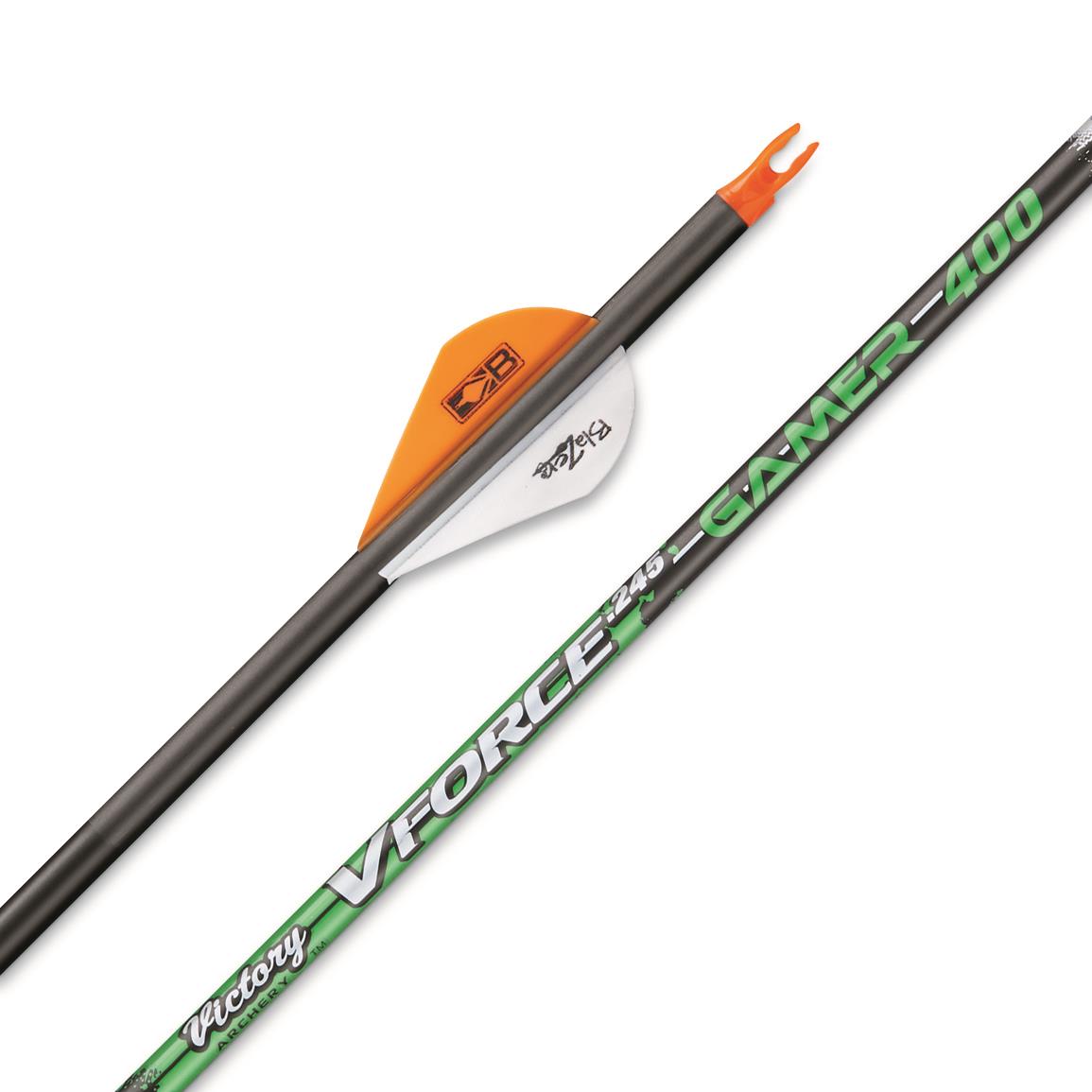 Victory V-Force Gamer Carbon Fiber Arrows, .400", 6 Pack