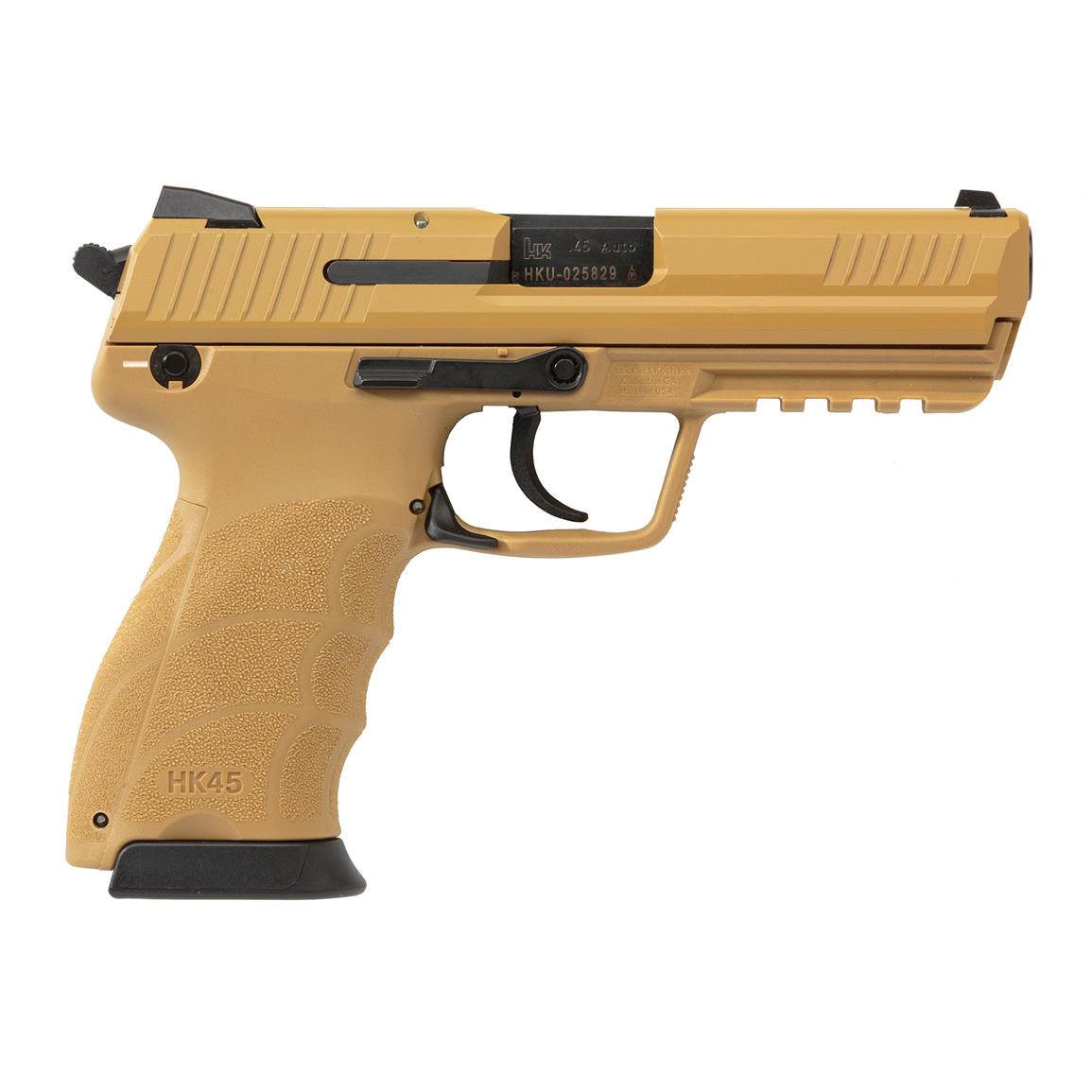 Heckler & Koch HK45 V1, Semi-automatic, .45 ACP, Tan, 10+1 - 644538 ...