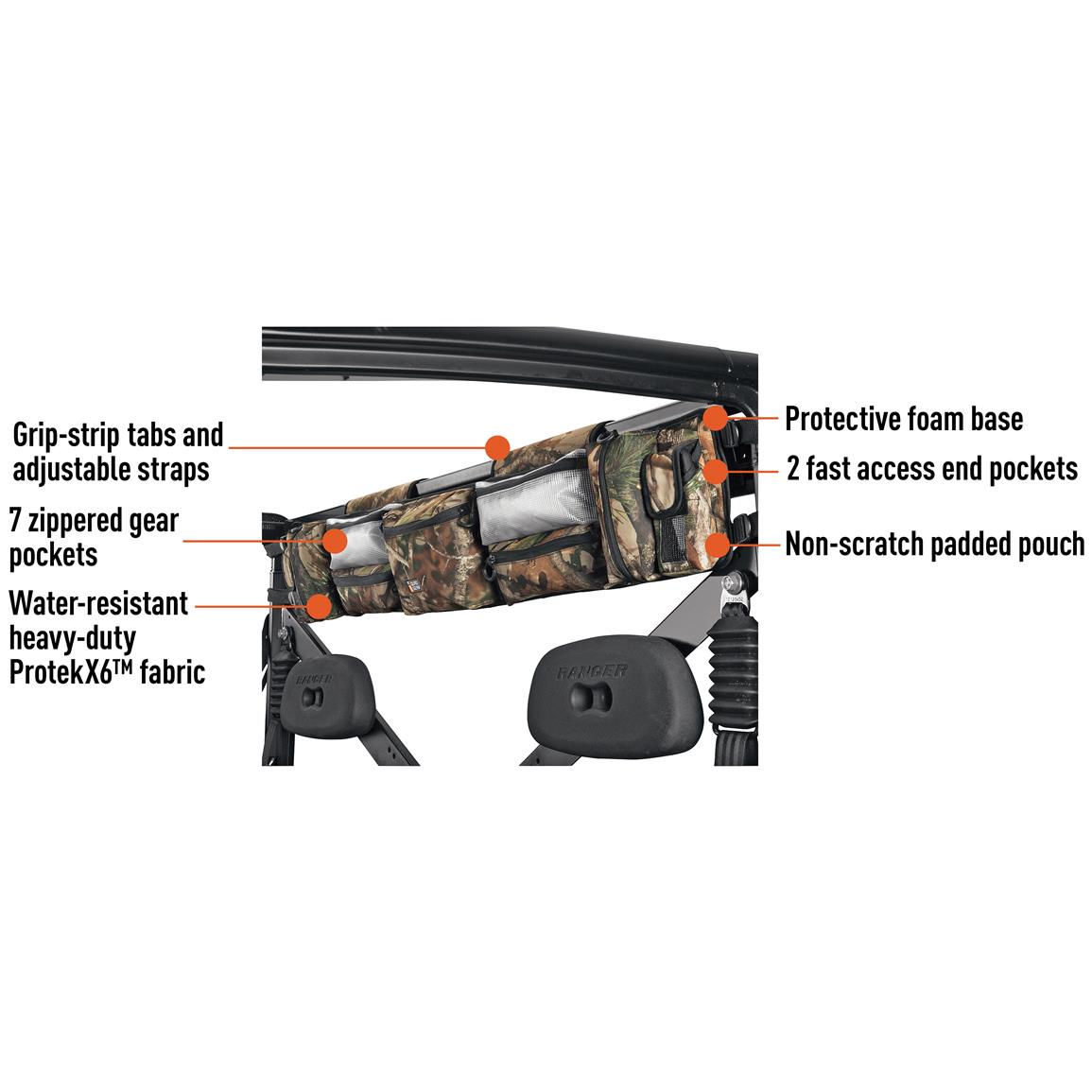 Quad Gear UTV Roll Cage Organizer, Large 648149, Racks & Bags at