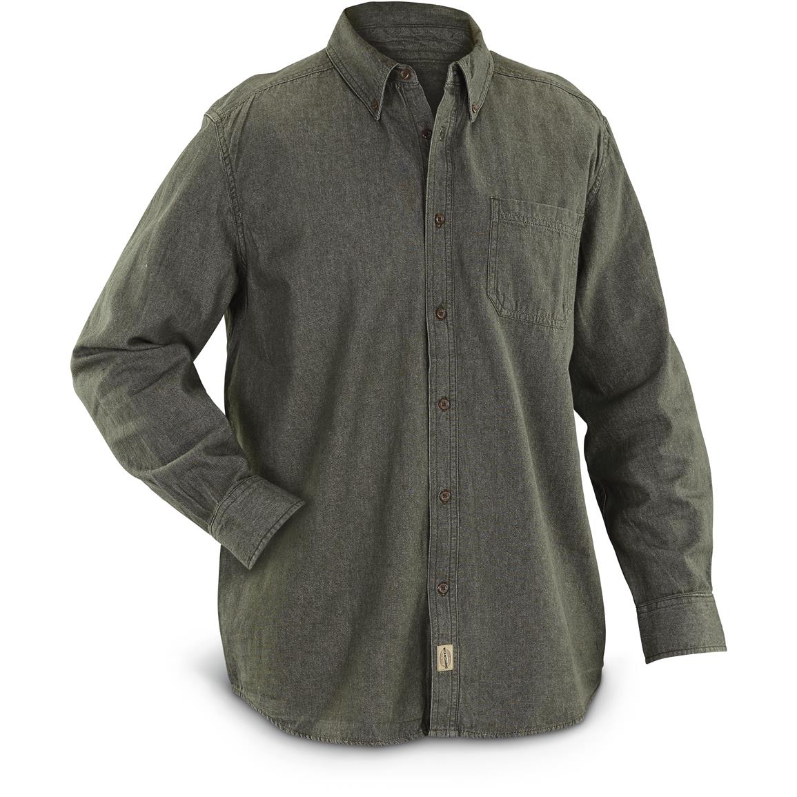Download Men's Long-Sleeve Button-Down Denim Shirt - 648170, Shirts ...