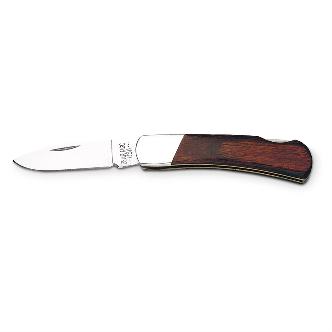 Bear & Son Cutlery Rosewood Executive Lockback Folding Knife - 648295