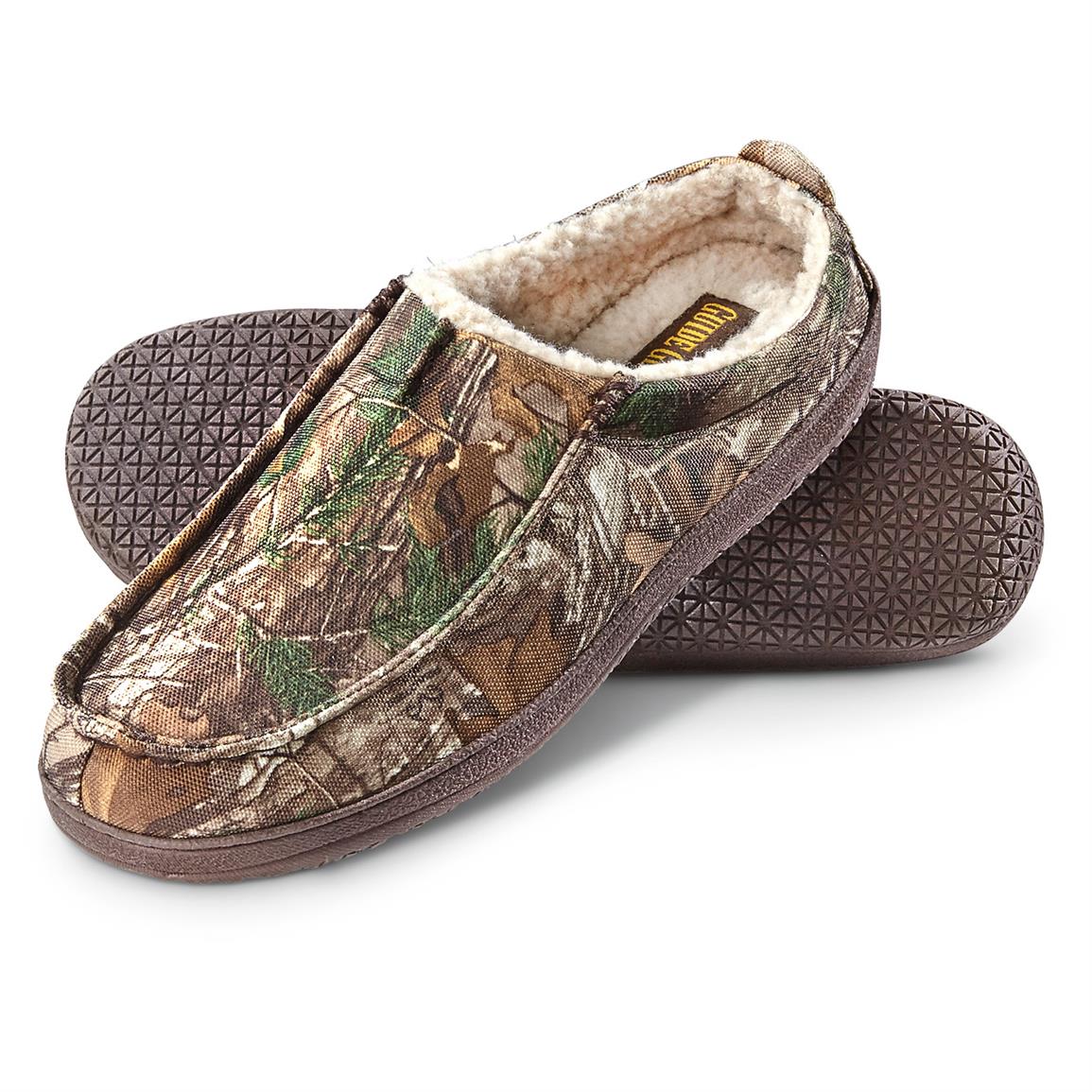mens camo moccasin slippers