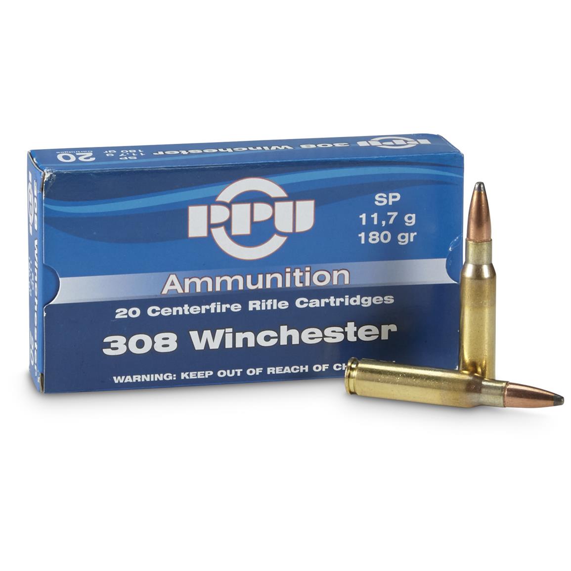 PPU 308 Winchester 180 Grain SP 20 Rounds 648790 308 