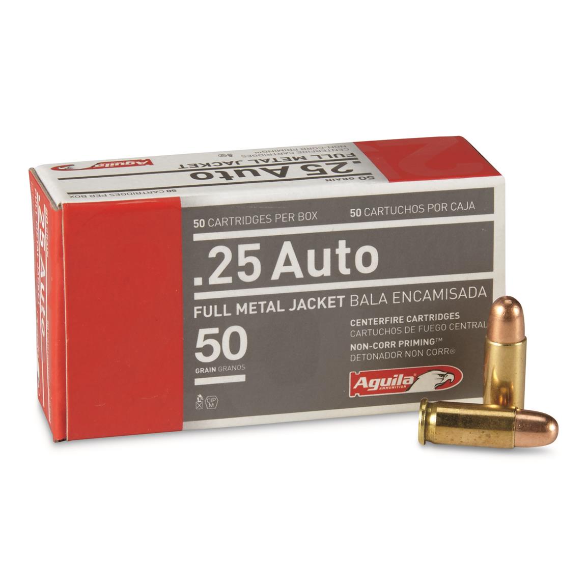 Aguila 25 Acp Fmj 50 Grain 50 Rounds 649021 25 Acp Ammo At