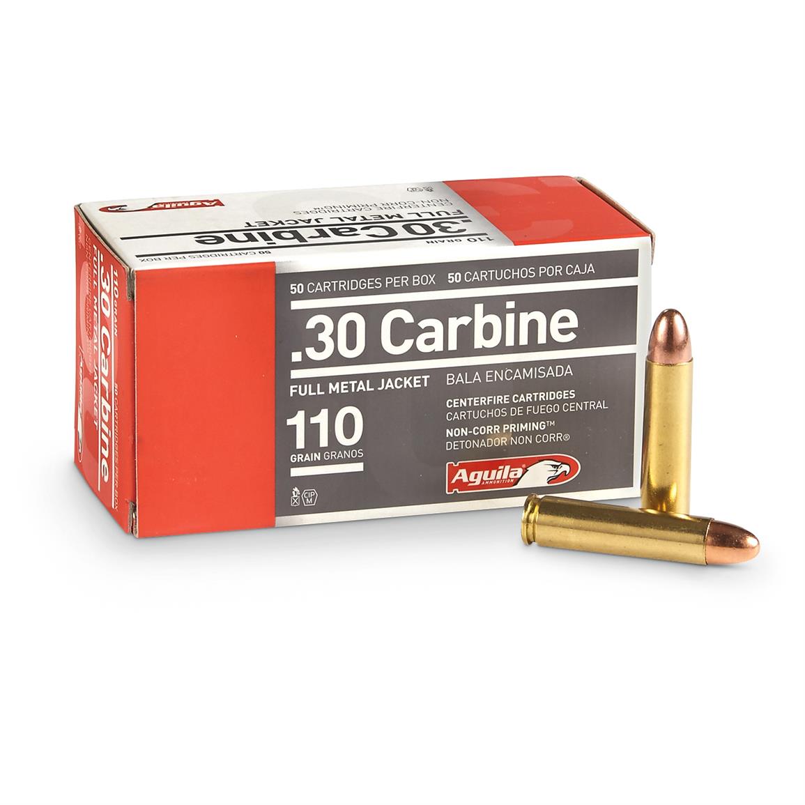 Aguila 30 Carbine Fmj 110 Grain 50 Rounds 649078 30 M1 Carbine Ammo At Sportsmans Guide 7766